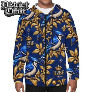 Lightweight All Over Print Zip Hoodie